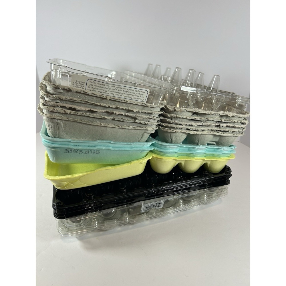 Lot of 14 Empty Egg Cartons Clean 5 Plastic 30 Ct, 9‎ Paper/Foam 18 Ct